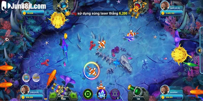 Trong game bắn cá có nhiều loại vũ khí, chủng loài