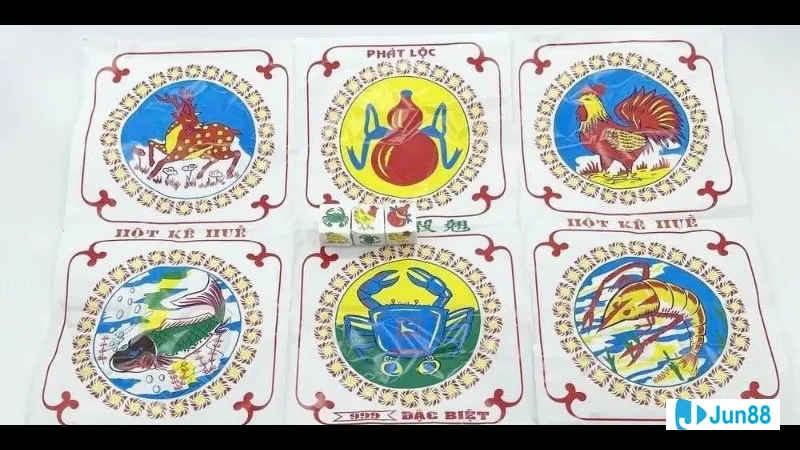 Bàn cờ Bầu Cua với các nút chơi